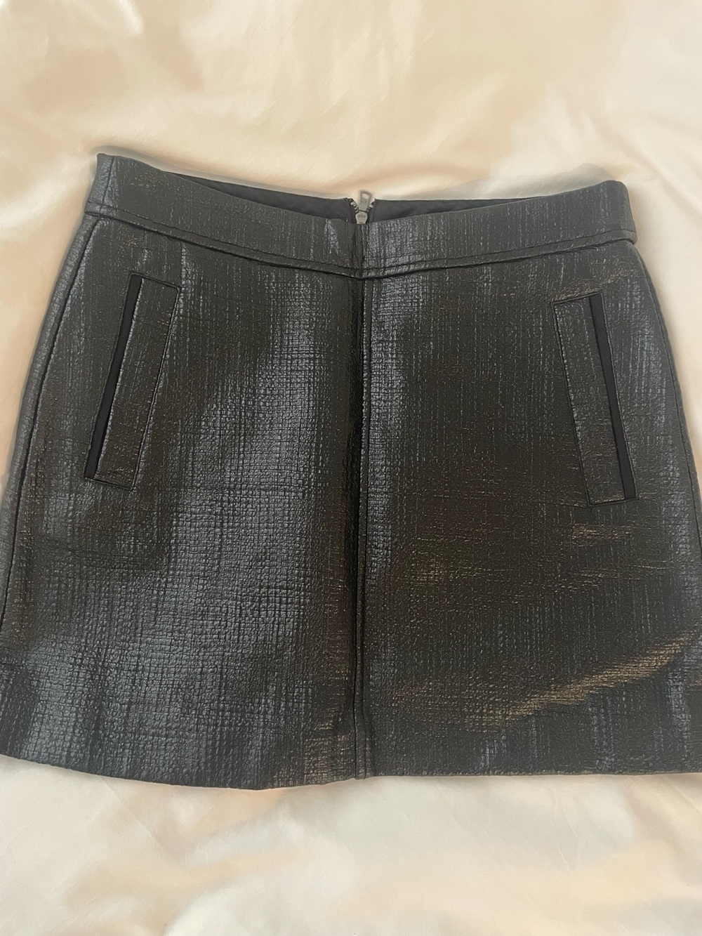 Armani Exchange- Black Textured Mini Skirt